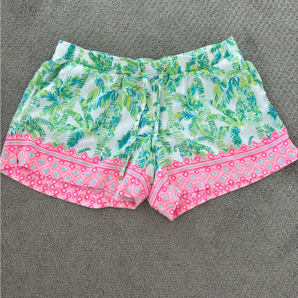 Lilly Pulitzer Green and Pink Patterned Shorts
